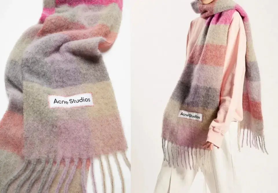 開箱｜時尚感飆升！Acne Studios check scarf 100% wool 圍巾