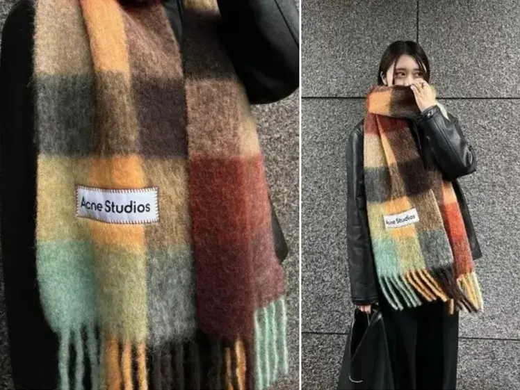 開箱｜時尚感飆升！Acne Studios check scarf 100% wool 圍巾