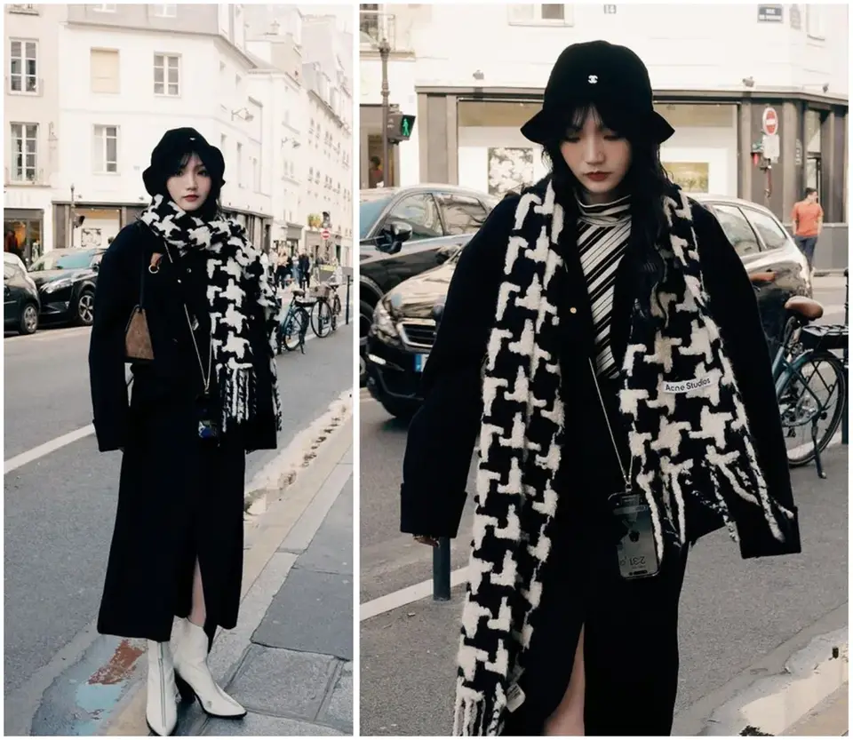 開箱｜時尚感飆升！Acne Studios check scarf 100% wool 圍巾