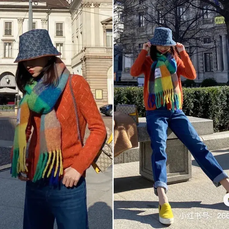 開箱｜時尚感飆升！Acne Studios check scarf 100% wool 圍巾