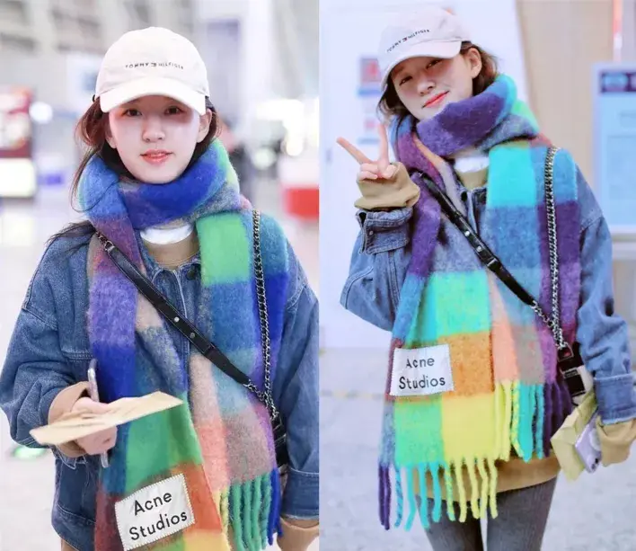 開箱｜時尚感飆升！Acne Studios check scarf 100% wool 圍巾